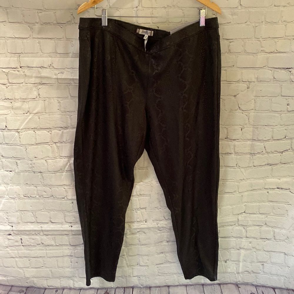 Jennifer Lopez Mid Rise Black Foil Leggings | Women’s 16W | New With Tags